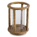 Eichholtz Throne Hurricane Lamp Vintage Brass Finish Clear Glass - Hurricane Throne Vintage Brass Finish Clear Glass Accessories Sterling Home 3