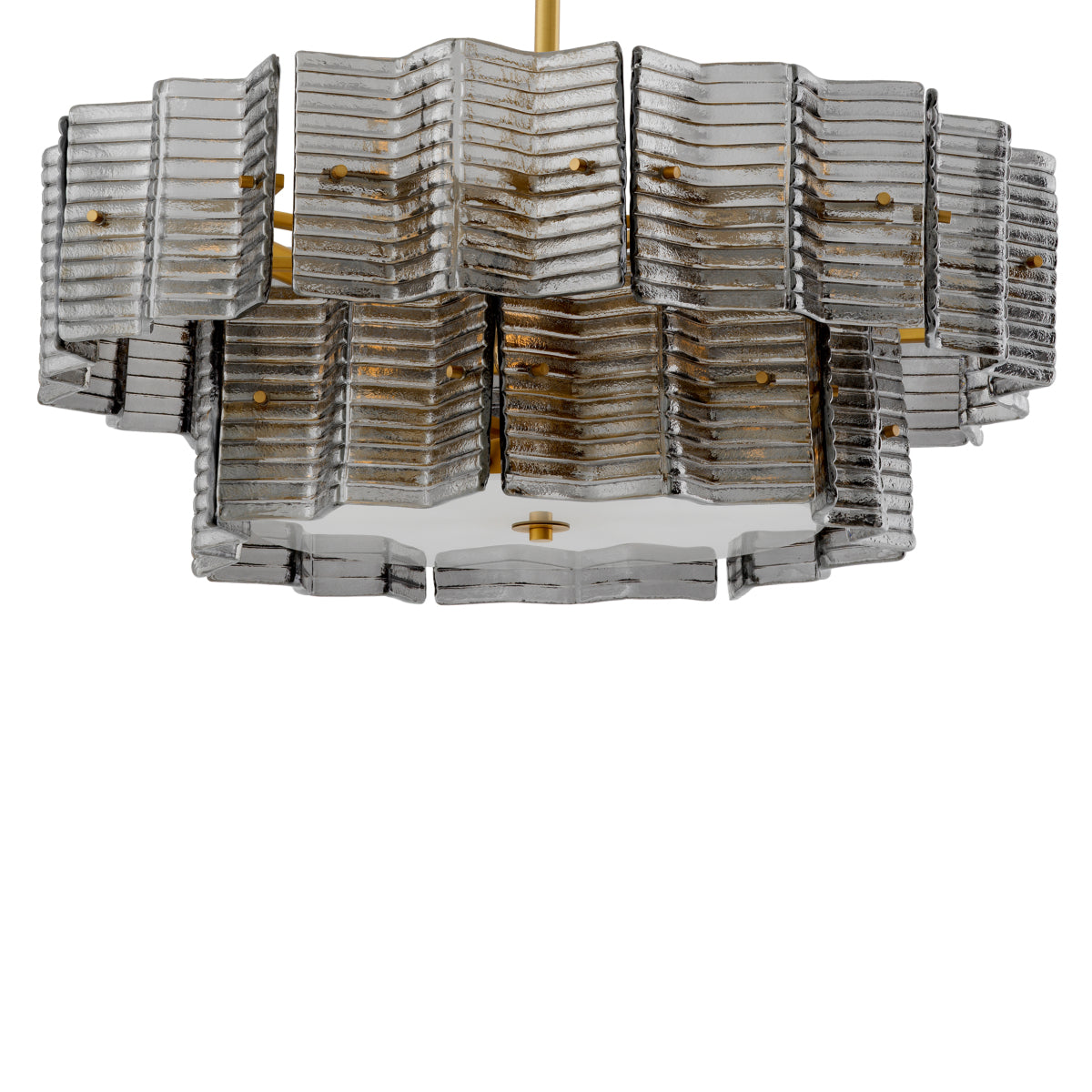 Eichholtz Silvano Chandelier Smoke and Frosted Glass Antique Brass Finish - Chandelier Silvano Accessories Sterling Home 3