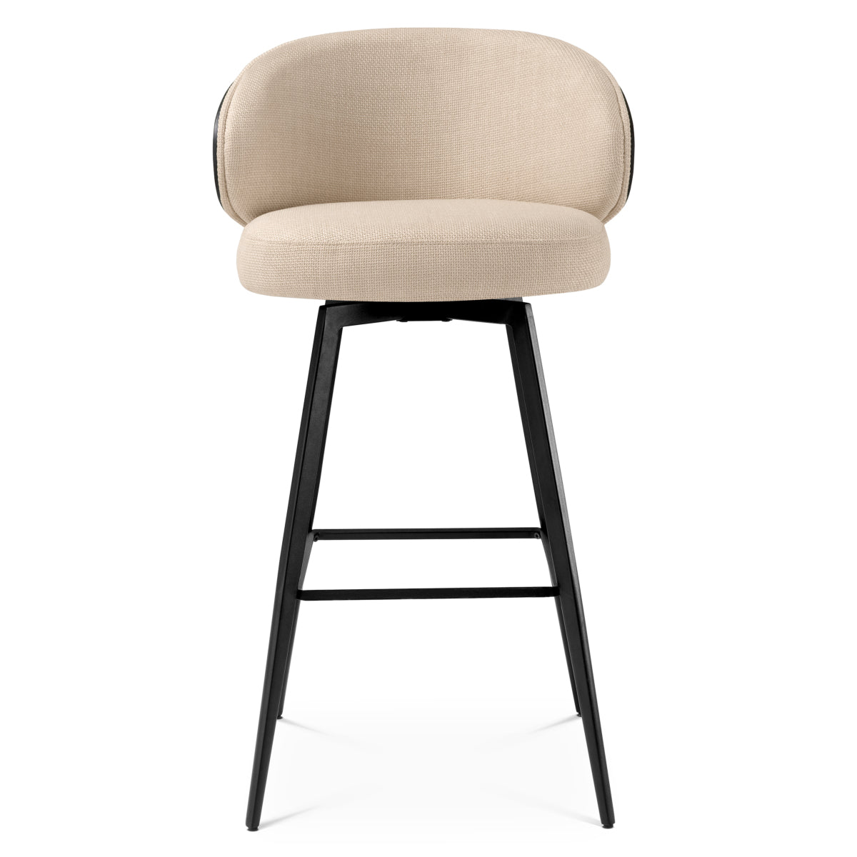 Eichholtz Camerota Swivel Bar Stool Scalea Sand Black Wooden Back & Legs - Swivel Bar Stool Scalea Sand Black Wooden Back Dining Chair Sterling Home 3