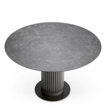 Eichholtz Volterra Round Dining Table Bronze Finish Grey Ceramic Top - Round Dining Table Bronze Finish Grey Ceramic Top Dining Tables Sterling Home 3