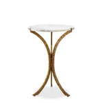 Eichholtz Emmeline Side Table White Marble / Vintage Brass Finish - Side Table White Marble / Vintage Brass Finish Side Tables Sterling Home 3