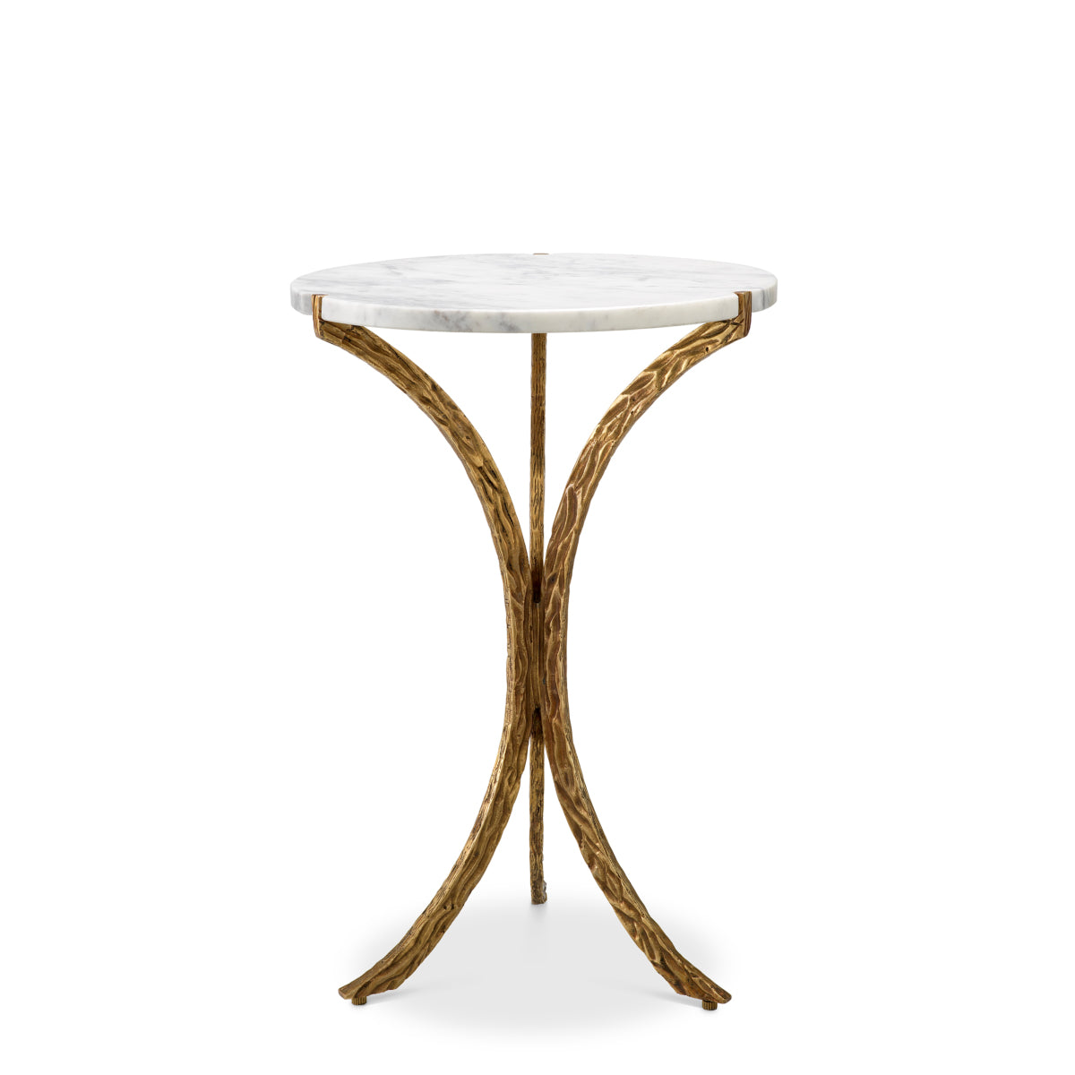 Eichholtz Emmeline Side Table White Marble / Vintage Brass Finish - Side Table White Marble / Vintage Brass Finish Side Tables Sterling Home 3