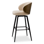 Eichholtz Swivel Bar Stool Sabino Beige Walnut Finish Back - Swivel Bar Stool Sabino Beige Walnut Finish Back Dining Chair Sterling Home 3