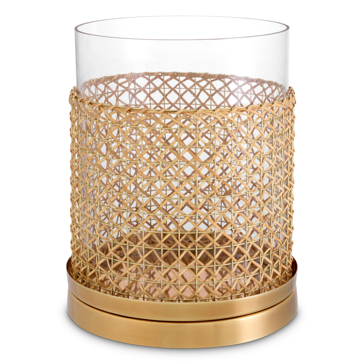 Eichholtz Zimmerman Large Hurricane Natural Rattan Vintage Brass Finish - Zimmerman L Hurricane Natural Rattan Vintage Brass Finish Accessories Sterling Home 3