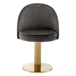 Eichholtz Dorland Swivel Dining Chair Roche Dark Grey Velvet Brushed Brass Finish - Dorland Dining Chair with Swivel Base Roche Dark Grey Velvet Brushed Brass Finish Dining Chair Sterling Home 3