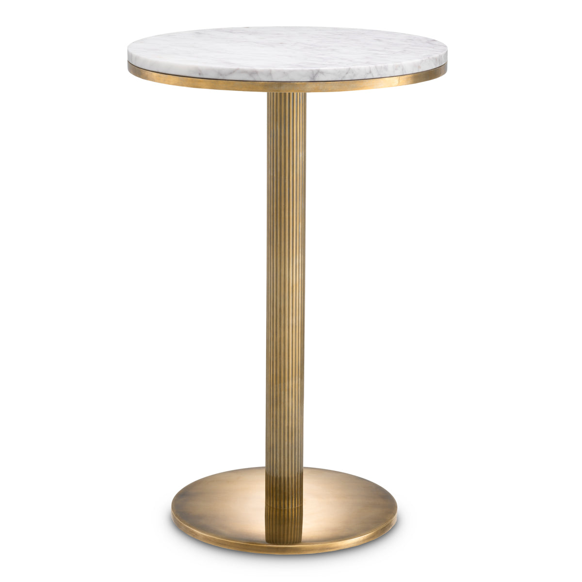 Eichholtz Tavolara Side Table Vintage Brass Finish White Marble Top - Side Table Vintage Brass Finish White Marble Top Side Tables Sterling Home 3