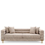 Eichholtz York 3 Seater Sofa Mademoiselle Beige Brushed Brass Legs - 3 Seater Sofa Mademoiselle Beige 3 Seater Sofas Sterling Home 3
