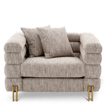Eichholtz York Armchair Mademoiselle Beige Brushed Brass Legs - Armchair Mademoiselle Beige Armchairs Sterling Home 3