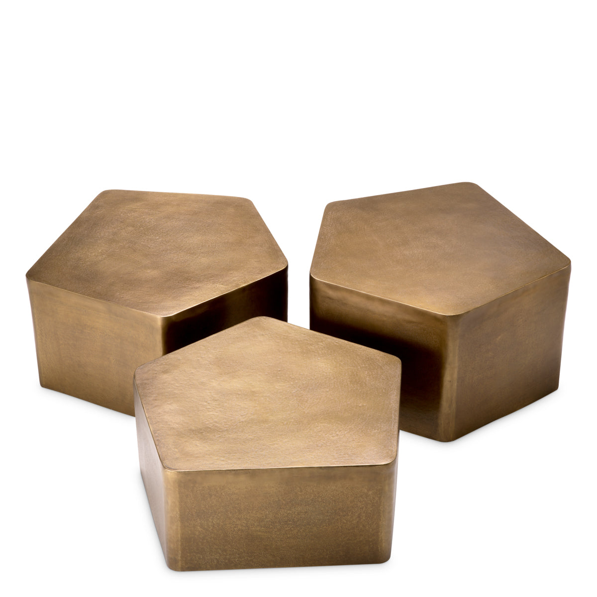 Eichholtz Veenazza Coffee Table Set Of 3 Vintage Brass Finish - Coffee Table Set of 3 Vintage Brass Finish Side Tables Sterling Home 3