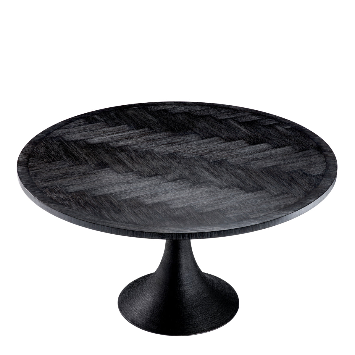Eichholtz Melchior Dining Table 300cmCharcoal Oak Veneer / Bronze Finish - Dining Table 300cm Charcoal Oak Veneer / Bronze Finish Dining Tables Sterling Home 3