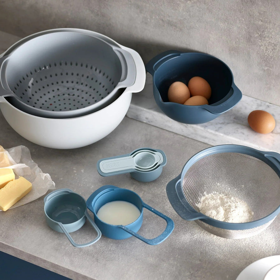 Joseph Joseph Set Of 9 Blue Bowl Set - Nest 9 Plus 9-piece food preparation set - Editions Sky Sterling Home 2