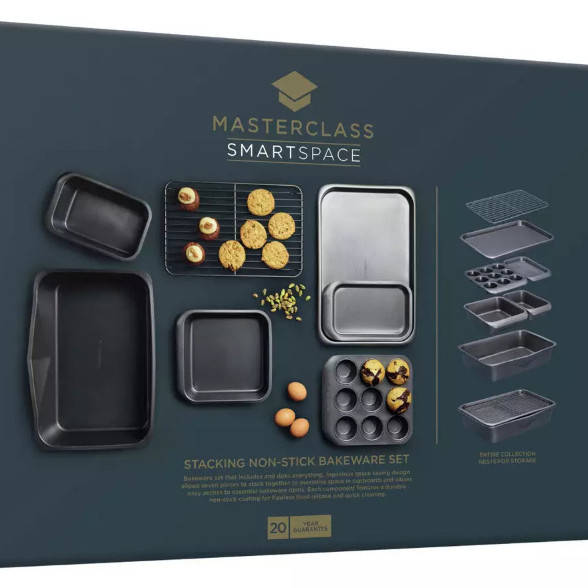 MasterClass Non-Stick Stacking Bakeware 7 Piece - MasterClass Non-Stick Stacking Bakeware 7 Piece Sterling Home 2