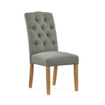 Navarre Pair of Grey Buttonback Dining Chairs - Button Back Dining Chair - Pair Grey Sterling Home 2