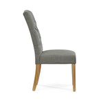 Navarre Pair of Grey Buttonback Dining Chairs - Button Back Dining Chair - Pair Grey Sterling Home 3