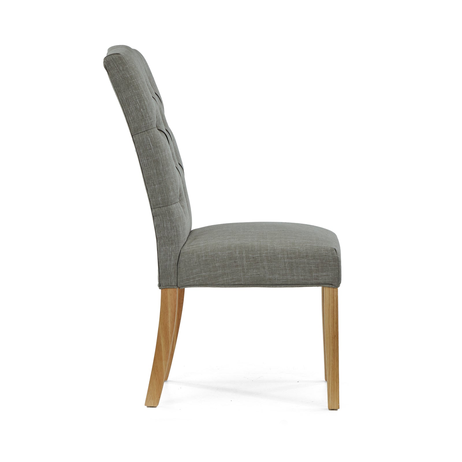 Navarre Pair of Grey Buttonback Dining Chairs - Button Back Dining Chair - Pair Grey Sterling Home 3