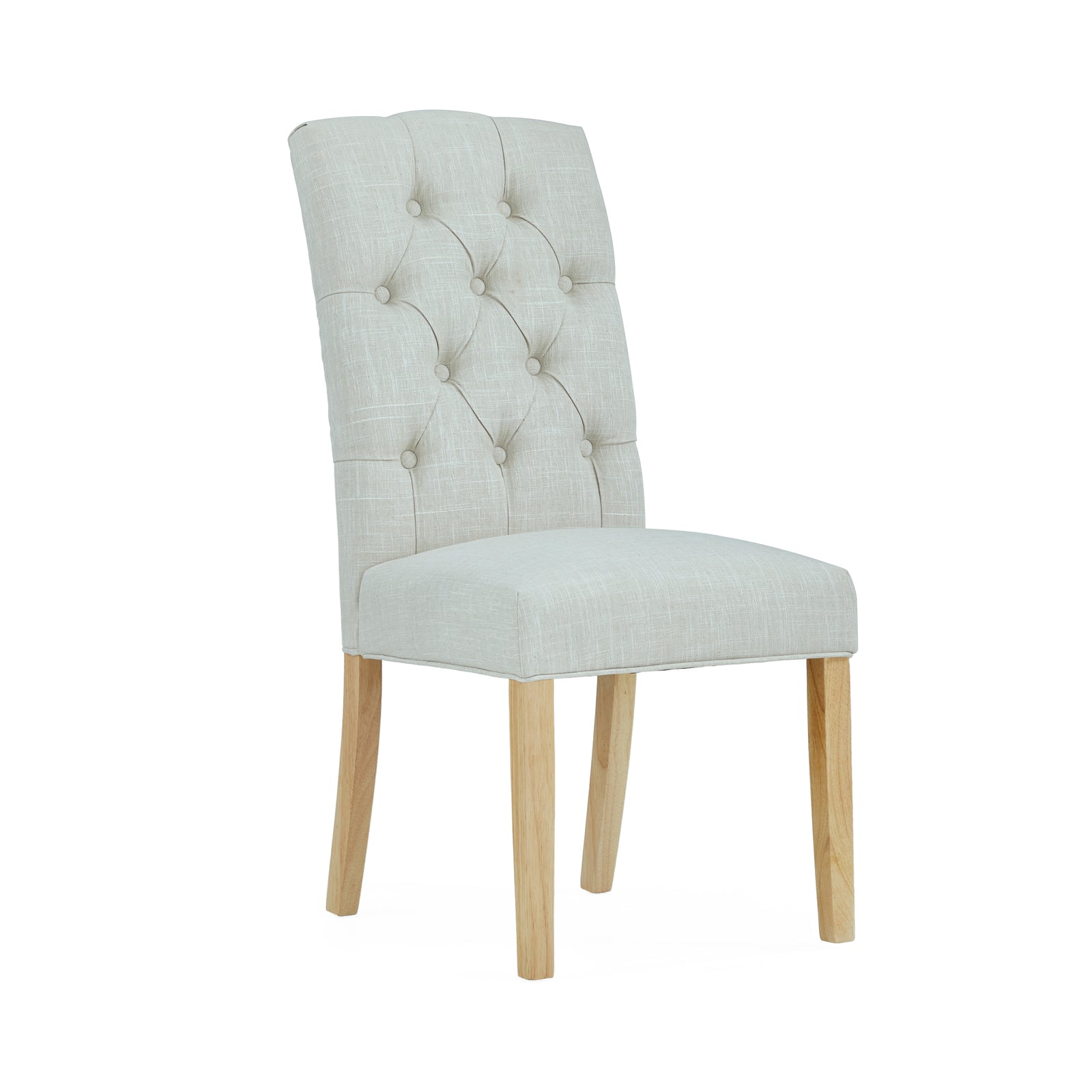 Navarre Pair of Natural Buttonback Dining Chairs - Button Back Dining Chair - Pair Natural Sterling Home 3