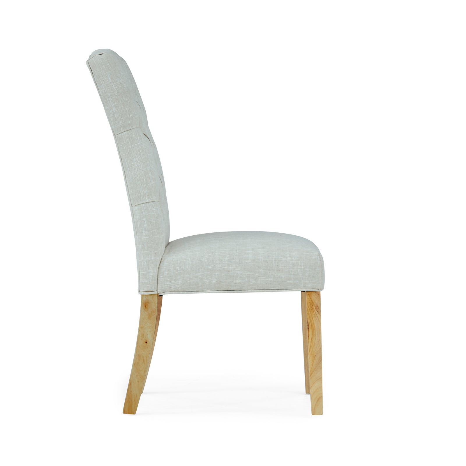 Navarre Pair of Natural Buttonback Dining Chairs - Button Back Dining Chair - Pair Natural Sterling Home 4