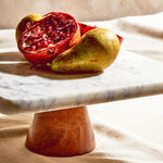 Monzaro White Marble And Acacia Wood Cake Stand - Monzaro White Marble And Acacia Wood Cake Stand Sterling Home 2