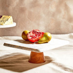 Monzaro White Marble And Acacia Wood Cake Stand - Monzaro White Marble And Acacia Wood Cake Stand Sterling Home 3