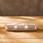 Calisto Set of 3 Dip Bowls with Tray in White - Calisto Set of 3 Dip Bowls with Tray in White Sterling Home 3