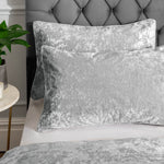 Catherine Lansfield Crushed Velvet Silver Pillowcase Pair Sterling Home 2