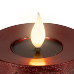 Set Of 3 Red Realistic Wick Candle With Fire Effect - S3 BO Red Realistic Wick Candle With Fire Effect Sterling Home 2
