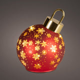 Red Micro LED Rotating Glass Bauble