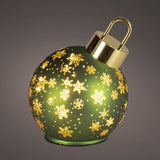 Green Micro LED Rotating Glass Bauble
