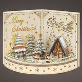 Merry Christmas LED Wooden Scenery Decoration