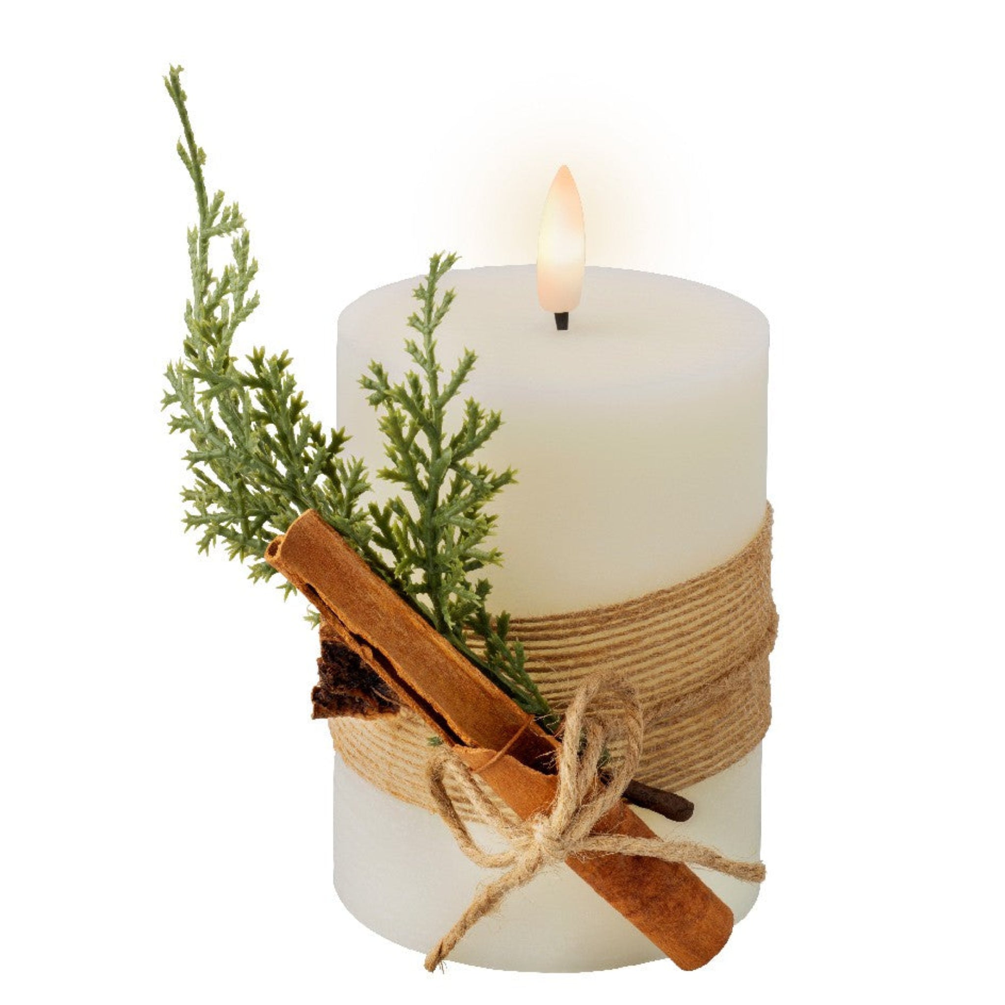 Single Wick Battery Operated White Candle - Single Wick White Candle BO LED 7.5CM Sterling Home 2