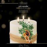 Triple Wick Battery Operated White Candle - Triple Wick White Candle BO LED 15CM Sterling Home 3