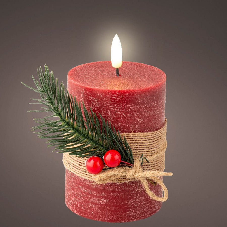 Single Wick Battery Operated Red Candle - Single Wick Red Candle BO LED 7.5CM Sterling Home 1