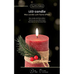 Single Wick Battery Operated Red Candle - Single Wick Red Candle BO LED 7.5CM Sterling Home 3