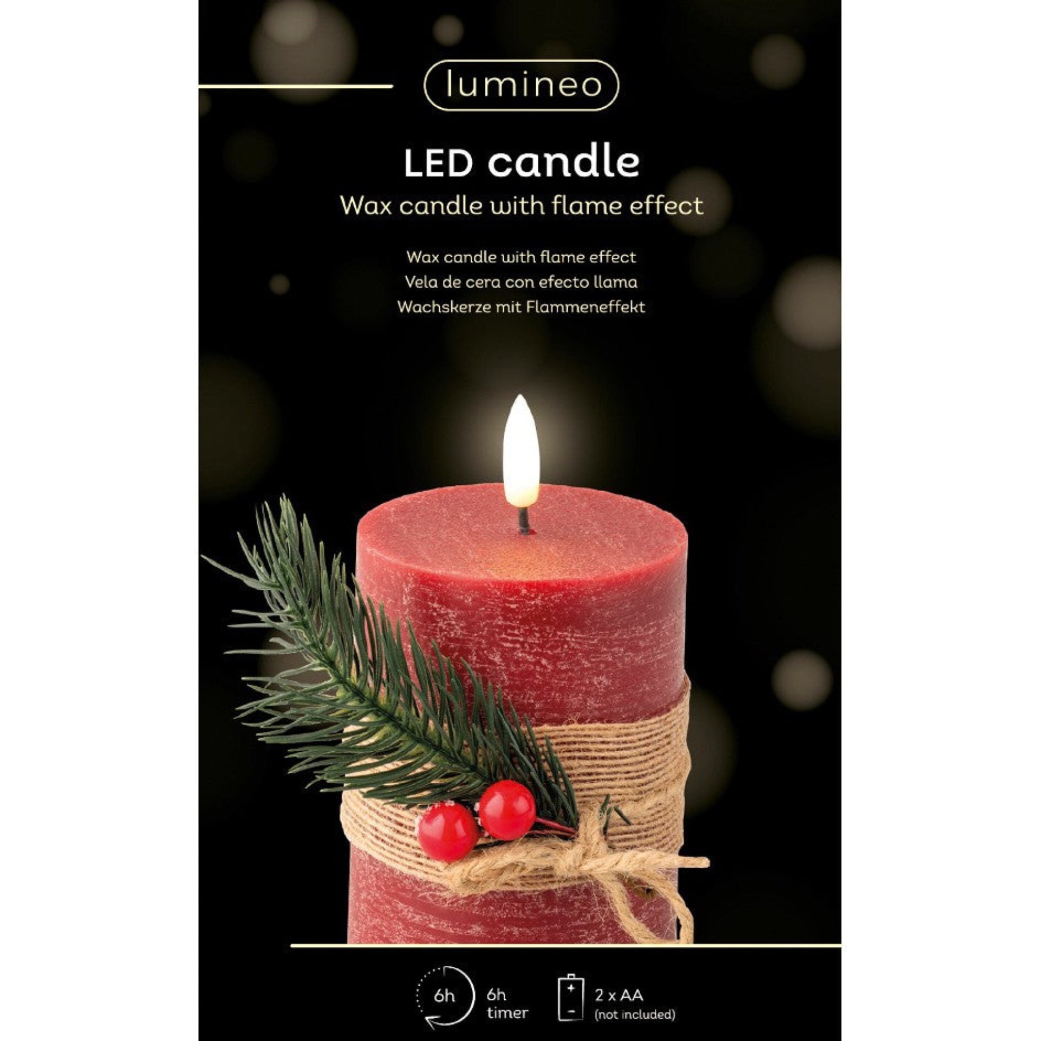 Single Wick Battery Operated Red Candle - Single Wick Red Candle BO LED 7.5CM Sterling Home 3