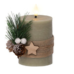 Single Wick Battery Operated Green Candle - Single Wick Green Candle BO LED 7.5CM Sterling Home 2