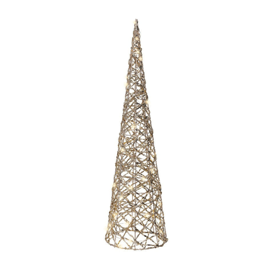 Extra Large Micro LED Baterry Operated Gold Cone - Micro LED BO Indoor Cone Light 60CM Sterling Home 1