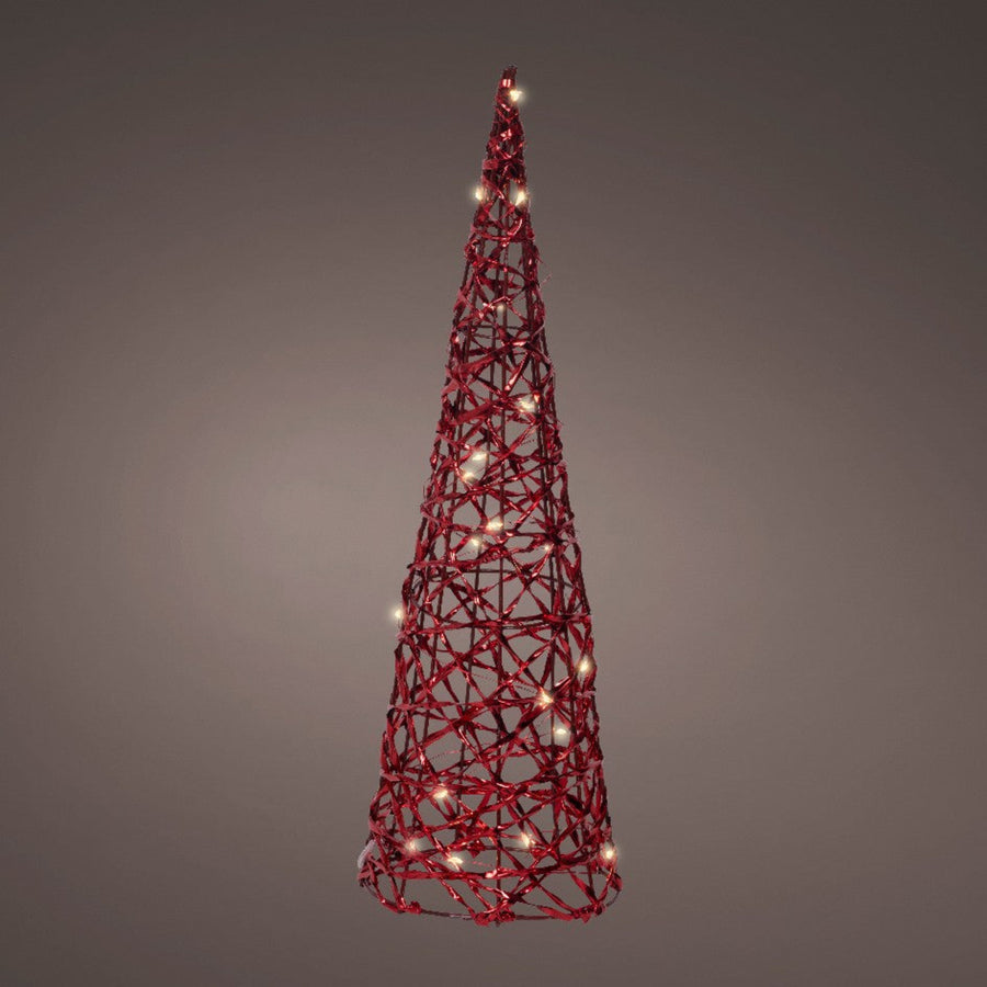 Large Micro LED Baterry Operated Red Cone - Micro LED BO Indoor Red Cone Light 40CM Sterling Home 1