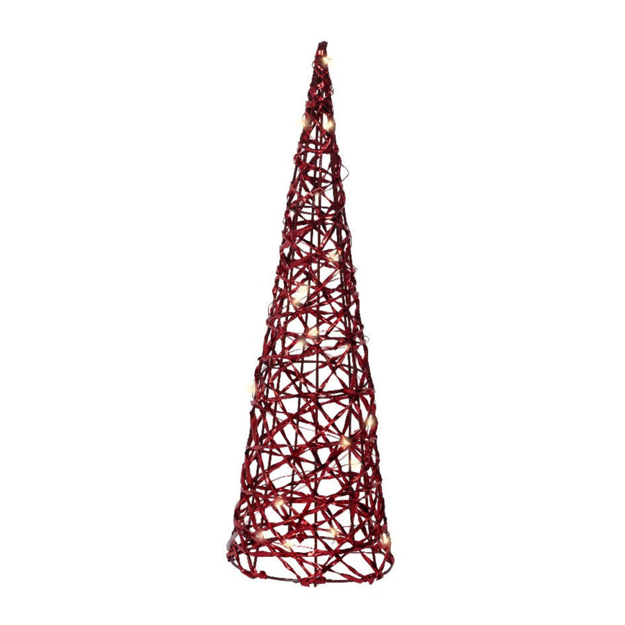 Large Micro LED Baterry Operated Red Cone - Micro LED BO Indoor Red Cone Light 40CM Sterling Home 2