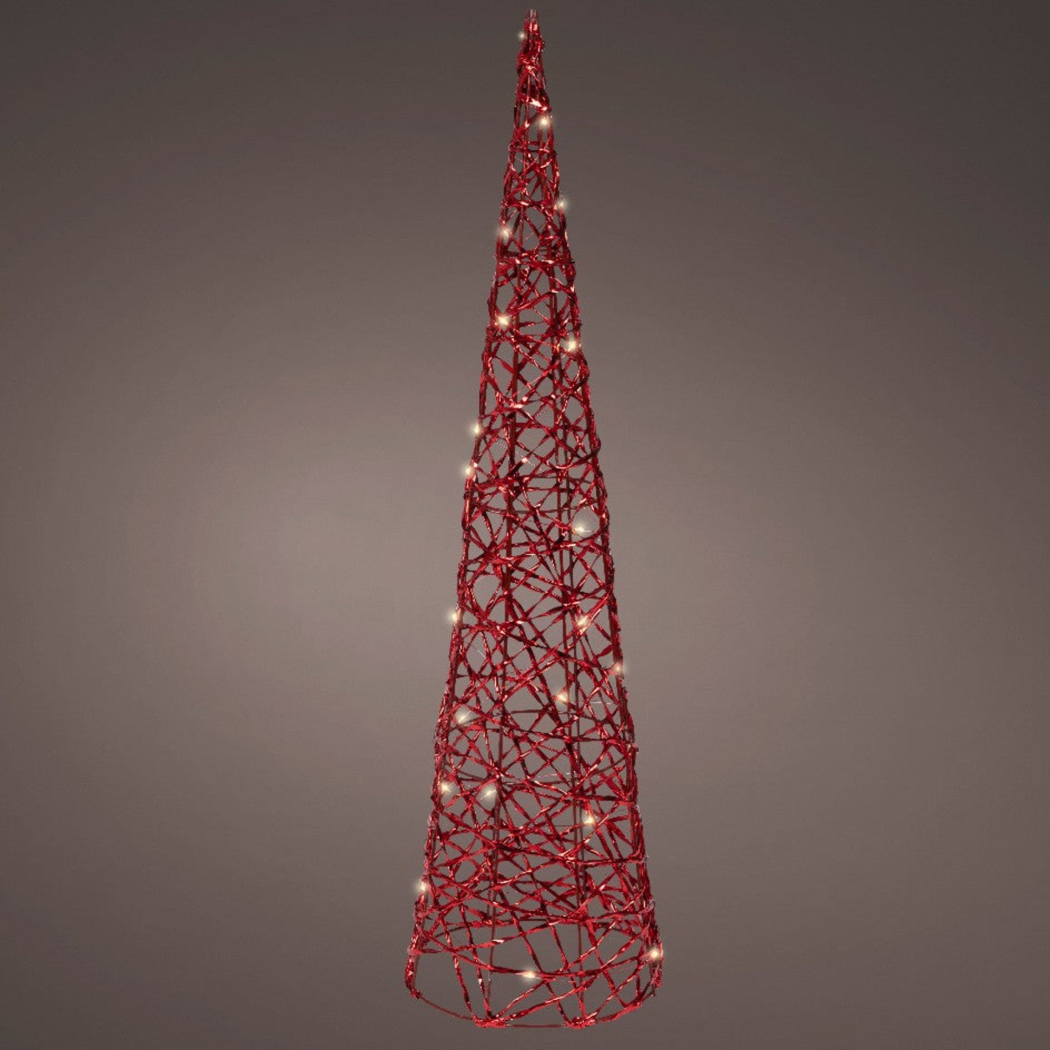 Extra Large Micro LED Baterry Operated Red Cone - Micro LED BO Indoor Red Cone Light 60CM Sterling Home 1