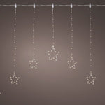 Micro LED Star Outdoor White Curtain Lights - White Micro LED Curtain Outdoor Star Lights 120CM Sterling Home 1