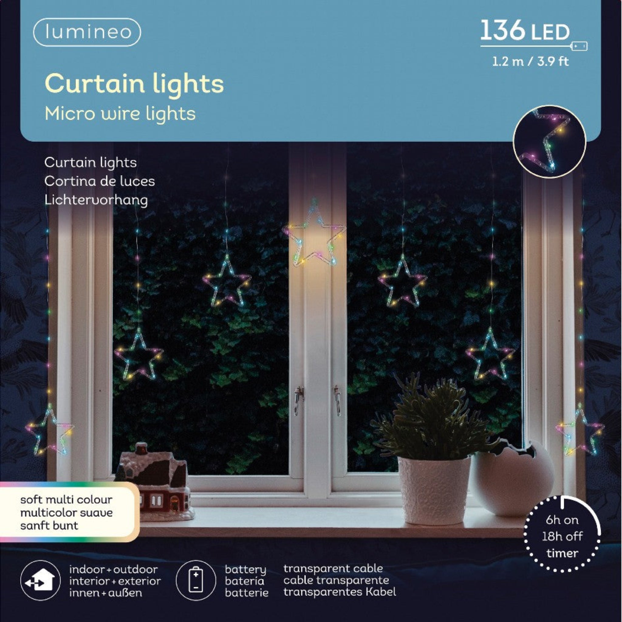 Micro LED Outdoor Multi Coloured Star Lights - Coloured Micro LED Outdoor Star Lights 120CM Sterling Home 3