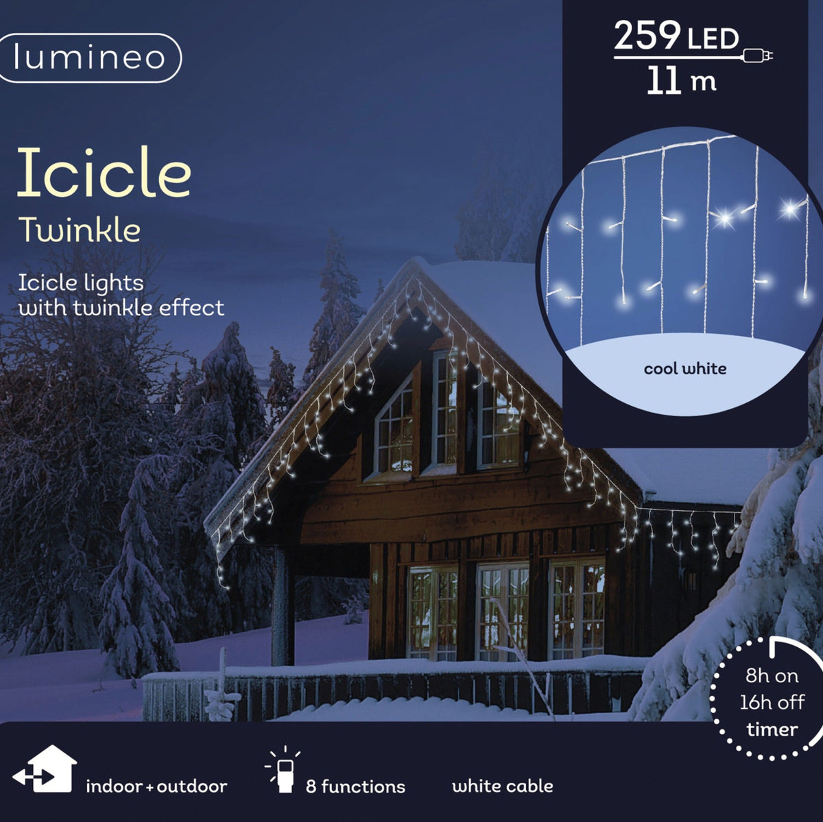 LED Icicle Cool White Outdoor Lights - LED Icicle Cool White Outdoor Lights Sterling Home 3