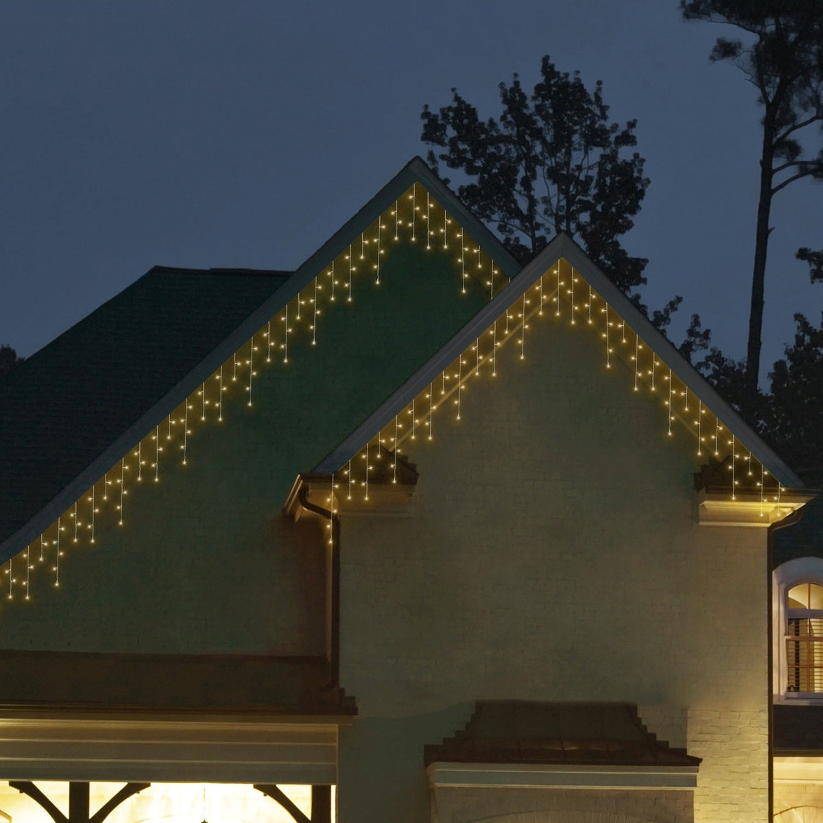 LED Icicle Lights Warm White Outdoor - LED Icicle Lights Warm White Outdoor Sterling Home 2