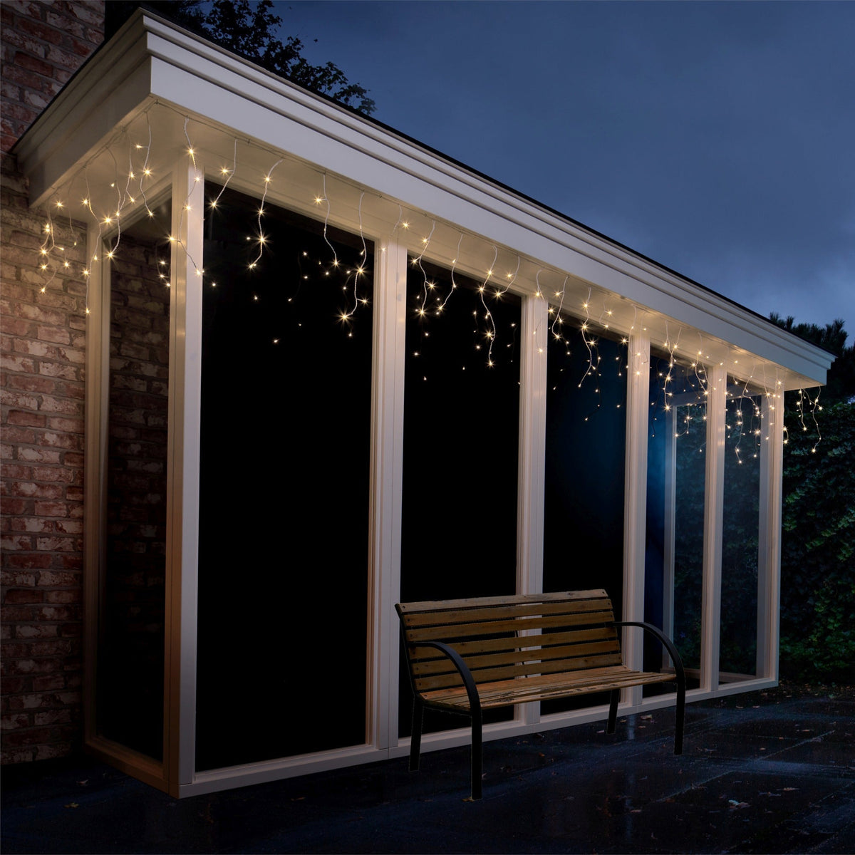 LED Icicle Lights Warm White Outdoor - LED Icicle Lights Warm White Outdoor Sterling Home 3