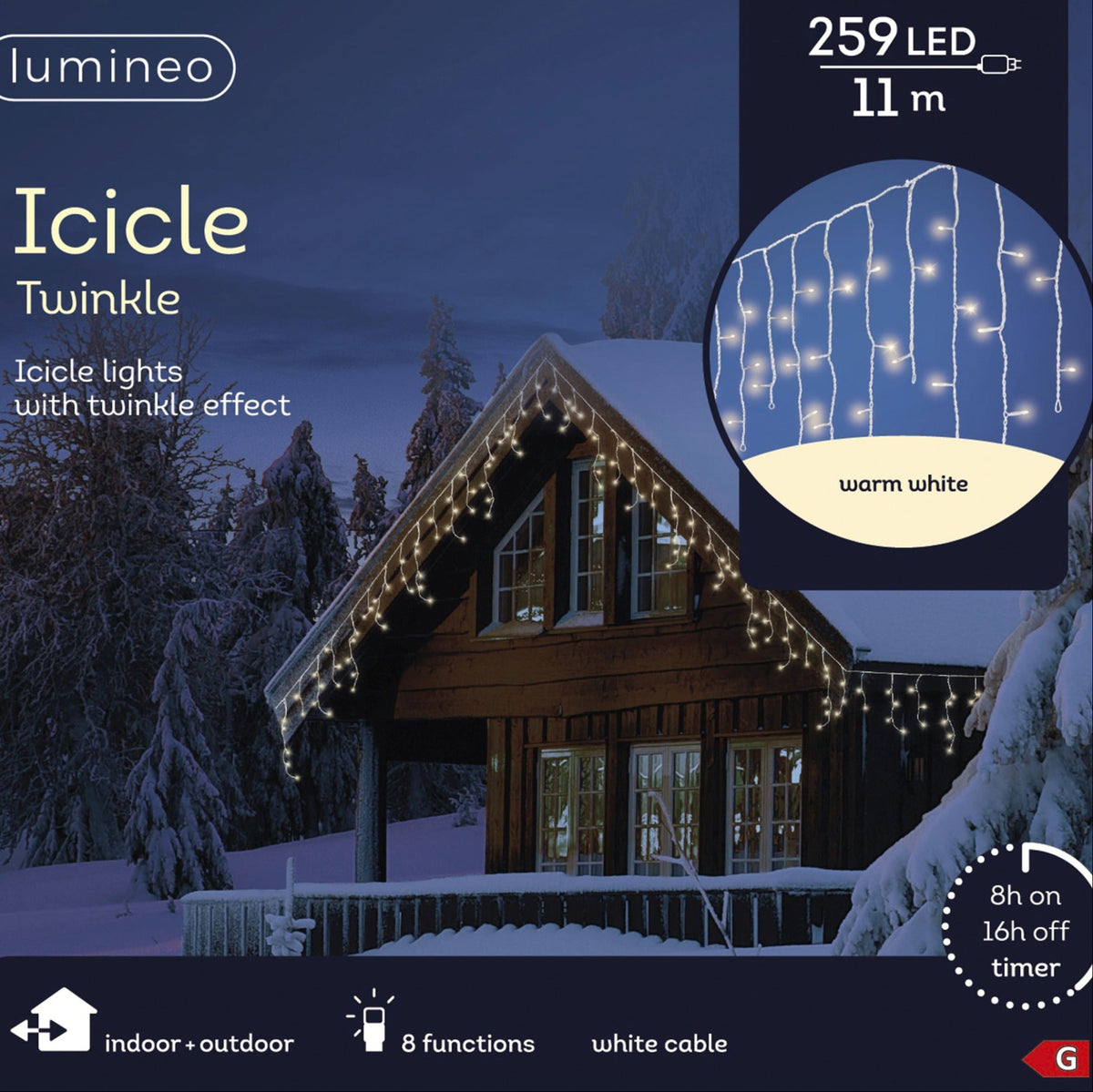 LED Icicle Lights Warm White Outdoor - LED Icicle Lights Warm White Outdoor Sterling Home 4