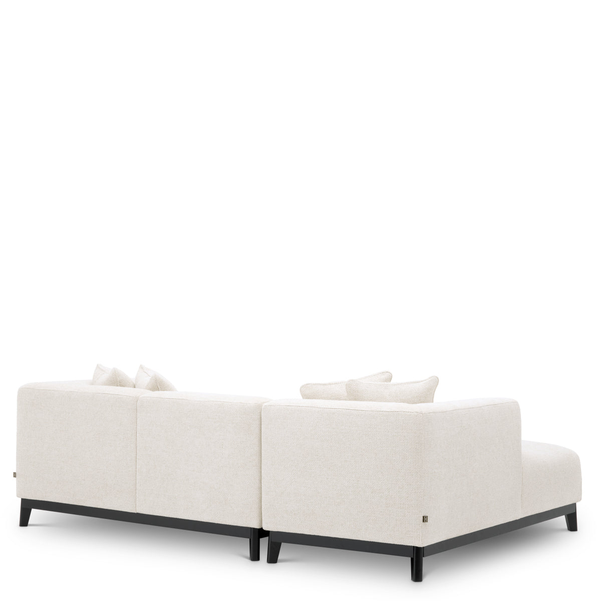 Eichholtz Corso 2 Seater Chaise Left Lyssa Off-White Black Base - 2 Seater Chaise Left Lyssa Off-White Chaise Sofas Sterling Home 4