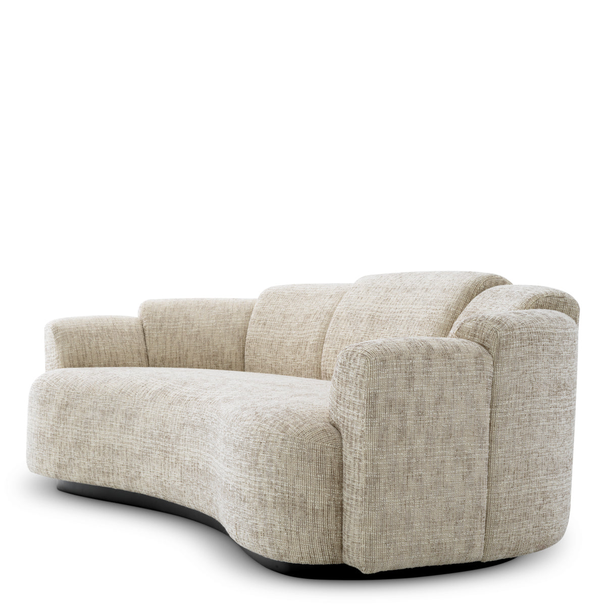Eichholtz Marbella Large Sofa Creststone Beige Black Wooden Base - Large Sofa Creststone Beige 3 Seater Sofas Sterling Home 4