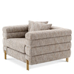 Eichholtz York Armchair Mademoiselle Beige Brushed Brass Legs - Armchair Mademoiselle Beige Armchairs Sterling Home 4