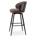 Eichholtz Camerota Swivel Bar Stool Scalea Grey Black Wooden Back - Swivel Bar Stool Scalea Grey Black Wooden Back Dining Chairs Sterling Home 4