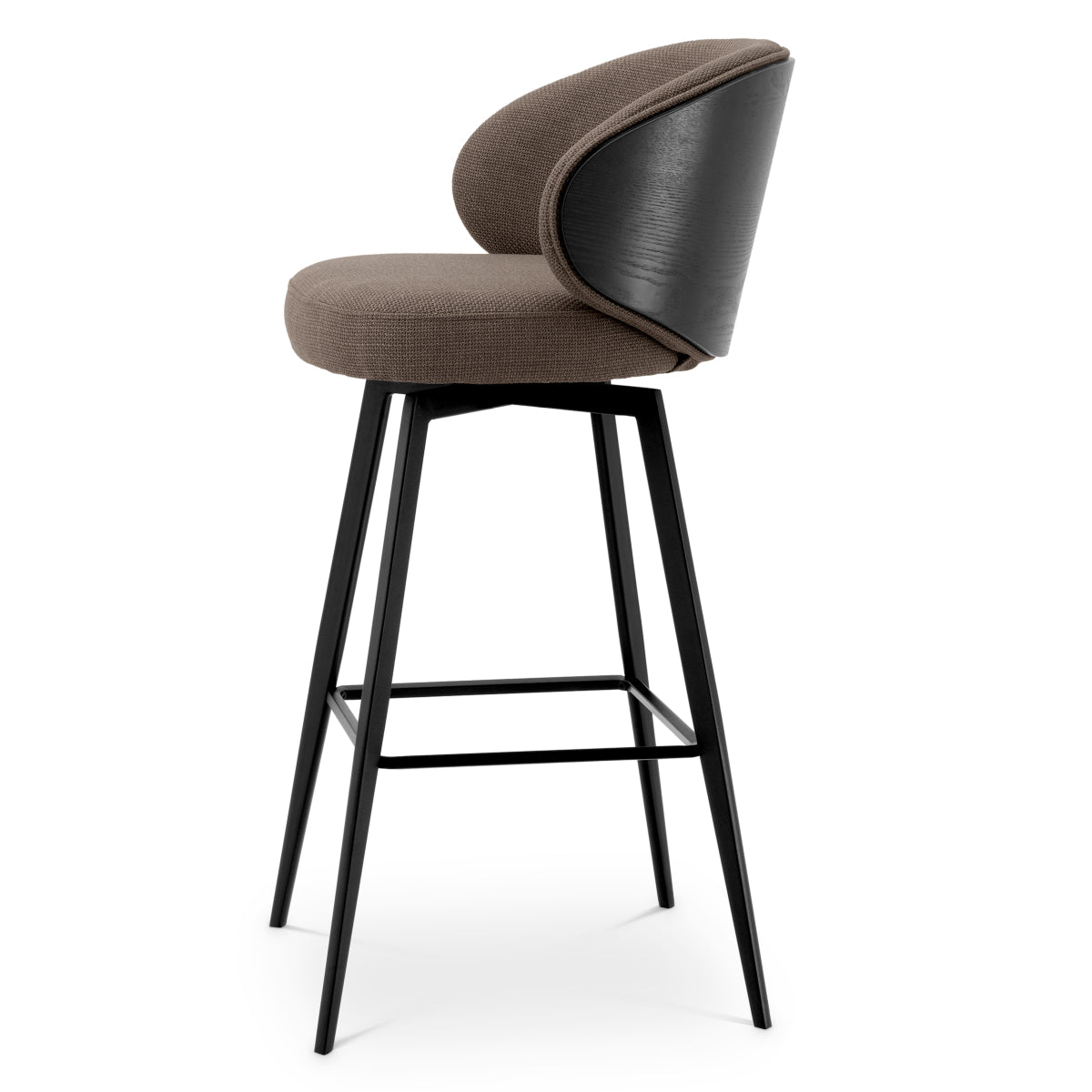 Eichholtz Camerota Swivel Bar Stool Scalea Grey Black Wooden Back - Swivel Bar Stool Scalea Grey Black Wooden Back Dining Chairs Sterling Home 4